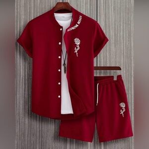 Men’s rose shirt and shorts!